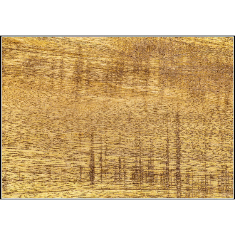 Table basse rectangulaire moderne en bois de manguier avec structure en métal, idéale pour les salons contemporains et une décoration élégante.