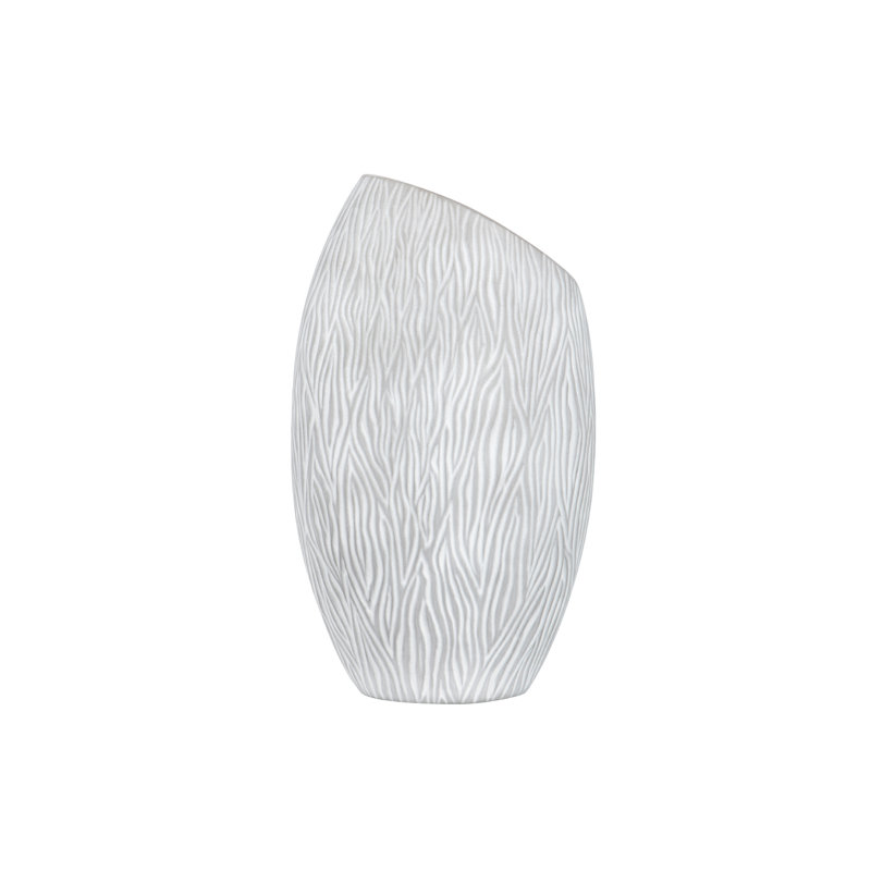 Lebrun Grey Ceramic Table Vase, 40cm H x 23cm W x 13cm D