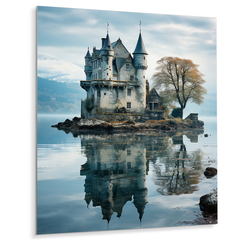 «Castles Dreamy Reflections II - Châteaux», reproduction d'art en métal, H 40 po x l 30 po x P 1 po