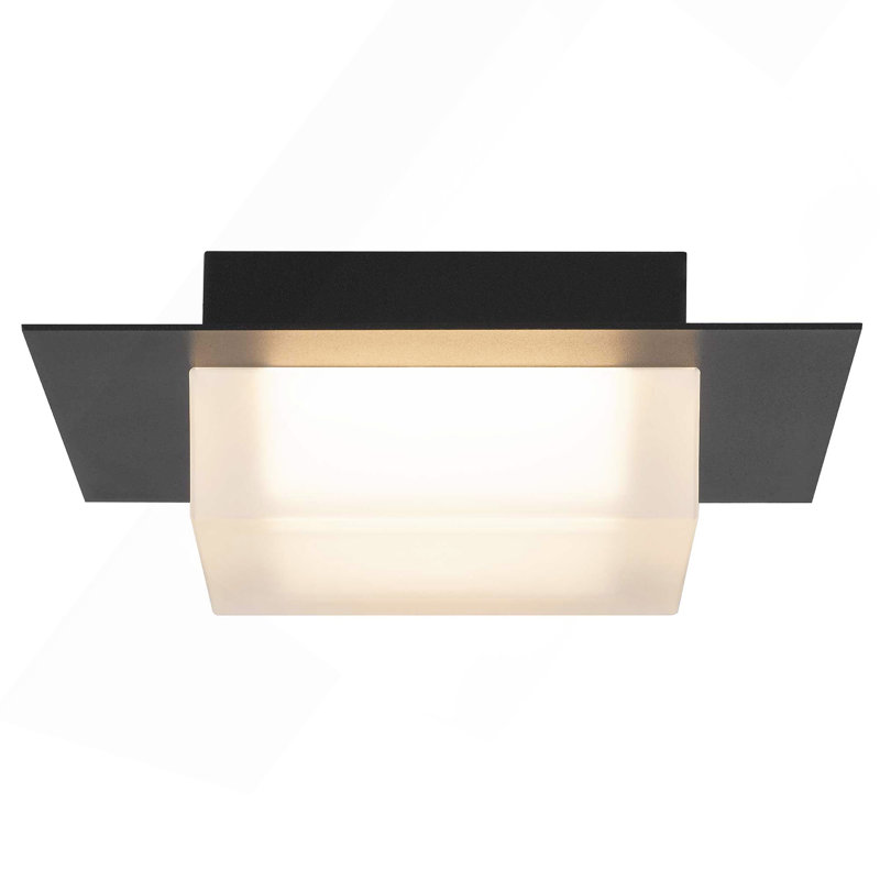 Plafonnier encastré 8 po à DEL noir intégré, H 2,75 po x l 8 po x P 8 po, Noir