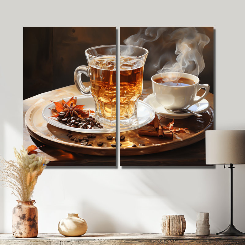 Cubain café brun II - ensemble d'art mural côtier de 2, 36" H x 48" W, Wrapped Canvas, Does Not Apply