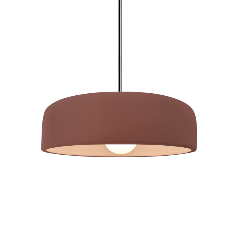 Radiance - luminaire suspendu 1 lumière Spire - argile Canyon - nickel brossé - l 10 po x H 3,75 po - ampoule remplaçable - tige rigide