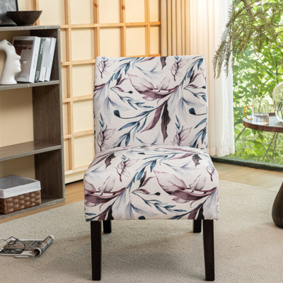 Billingsley Print Fabric Elegant Chair - Purple Floral, Contemporary Touch Living Area In Floral Breathable