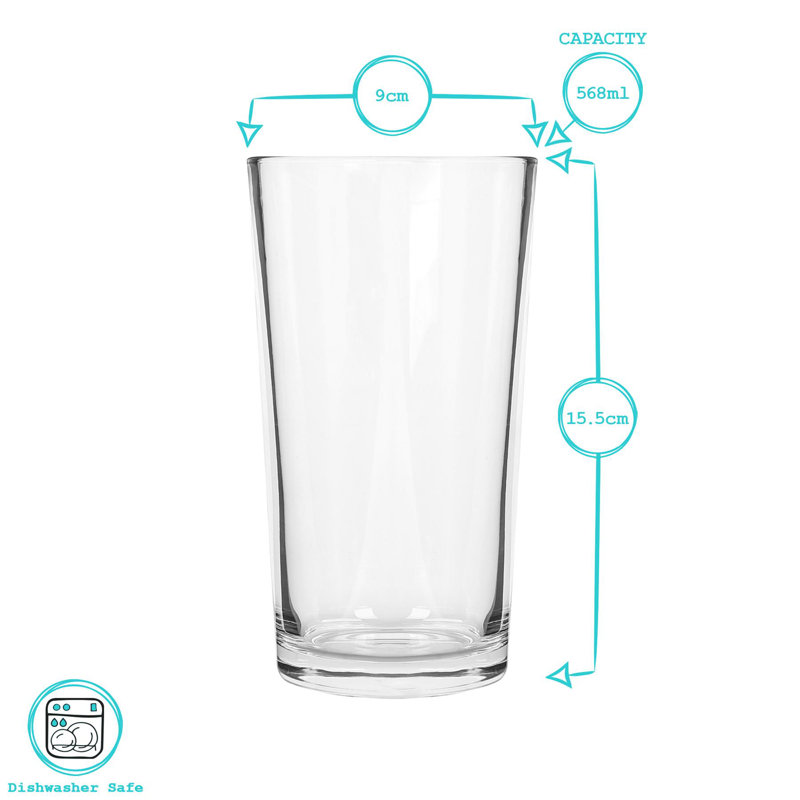 Argon Tableware Conical Pint Beer Glasses
