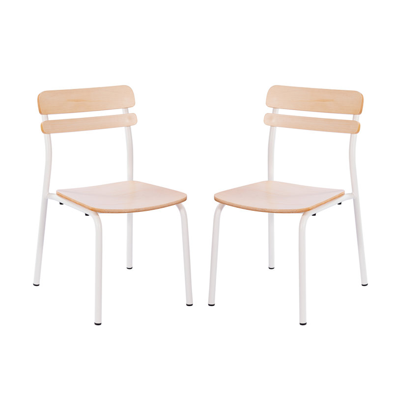 Commercial Solid Wood Dining Chair With Frame And Antique Finish, Natural, White
