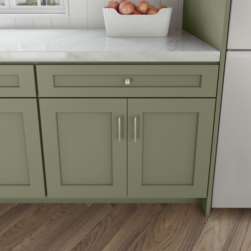 Armoire de cuisine en bois massif prêt à assembler Sinber, 33", Vert saga
