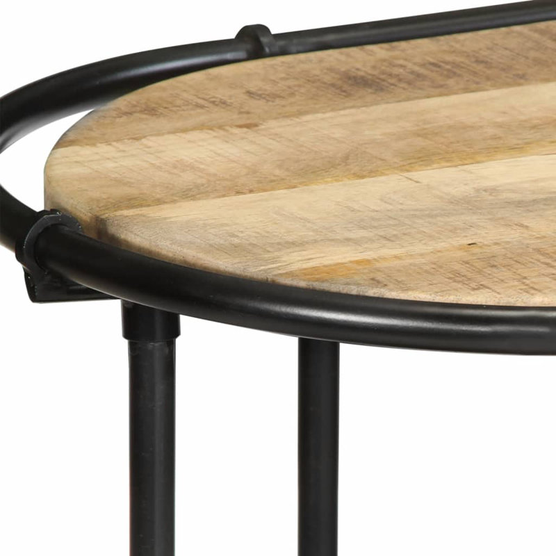 4-3 110cm Solid Wood Top Console Table, Rough mango wood