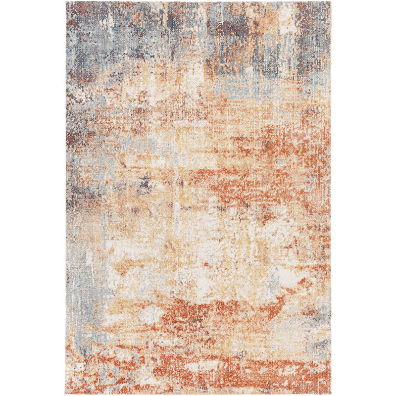 Tapis intérieur / extérieur orange Mckamey, Rectangle 5 pi 3 po x 7 pi