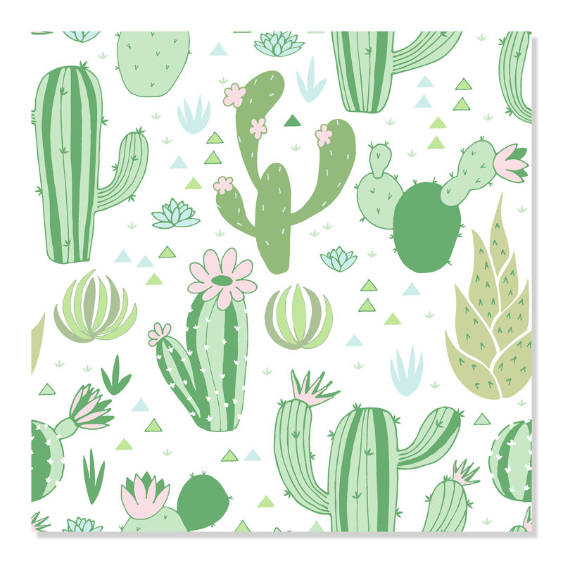 Panneau de papier peint Agaat Cactus Meets Triangles, L 4 po x l 24 po
