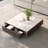 33.46'' Square Coffee Table, Brown Coffee Table with Storage