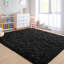 Tapis noir moelleux 6 pi x 9 pi pour salon chambre moderne noir-1317648767