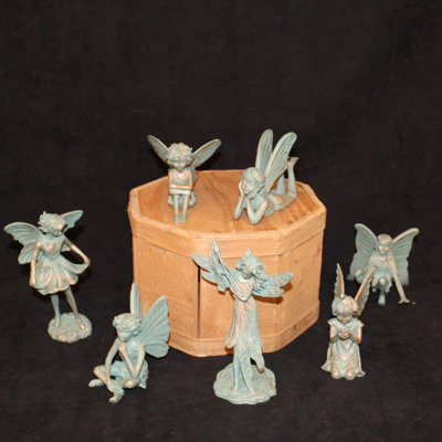 Suffolk Fairy Miniature 7 Piece Garden Statue Set