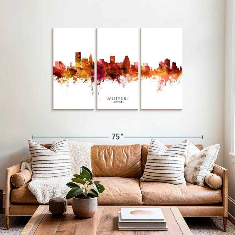 Rampers de Baltimore, Maryland Skyline III, H 36 po x l 57 po