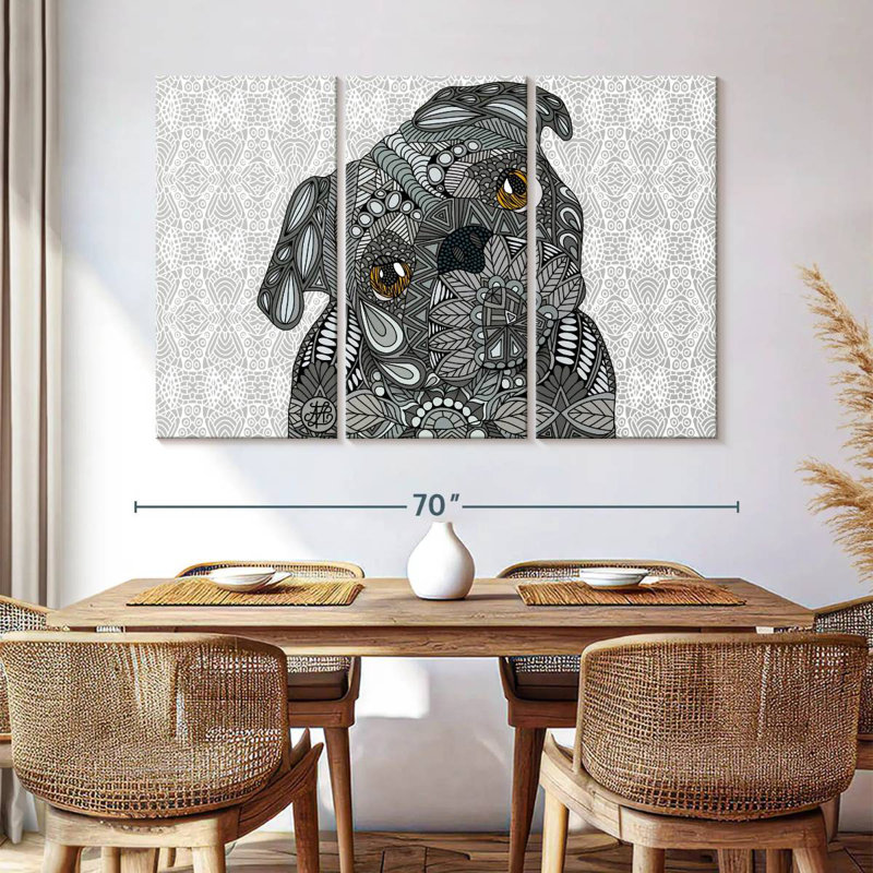 Brampt Black Pug, 42" H x 65" W