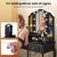 Ensemble de coiffeuse avec miroir à trois volets et lumières DEL-274126383