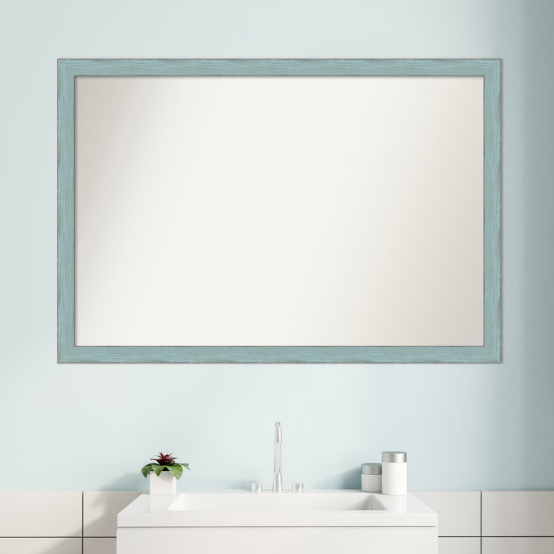 Miroir mural de salle de bain bleu ciel, 26,25 po x 38,25 po