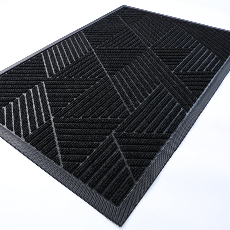 Hazeley Non-Slip Outdoor Doormat, Black, 43.2cm W x 76.2cm L