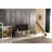 Denver Mid Century Modern Tv Stand 2 Door Cabinets 1 Glass Shelf 66 Inch Tv Unit-907580425