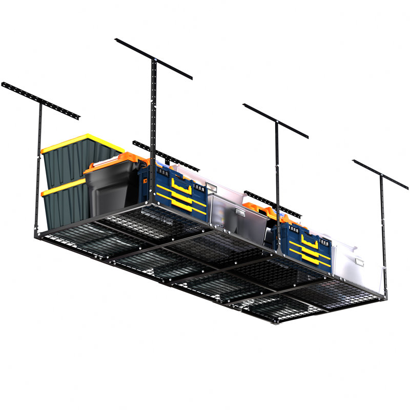 Elevated Garage Storage Racks,adjustable Ceiling Storage Racks,600 Lb.load Capacity.