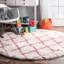 Cuanaic Trellis Shag Performance White/Pink Rug-1607178524