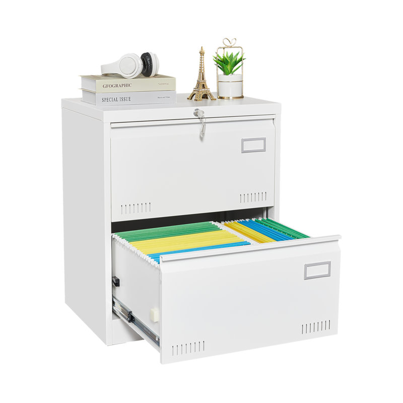 2 Drawer Lateral File Cabinet Lockable Metal Filing Cabinet for Legal, Letter & A4 Files, Home Office Storage Cabinet