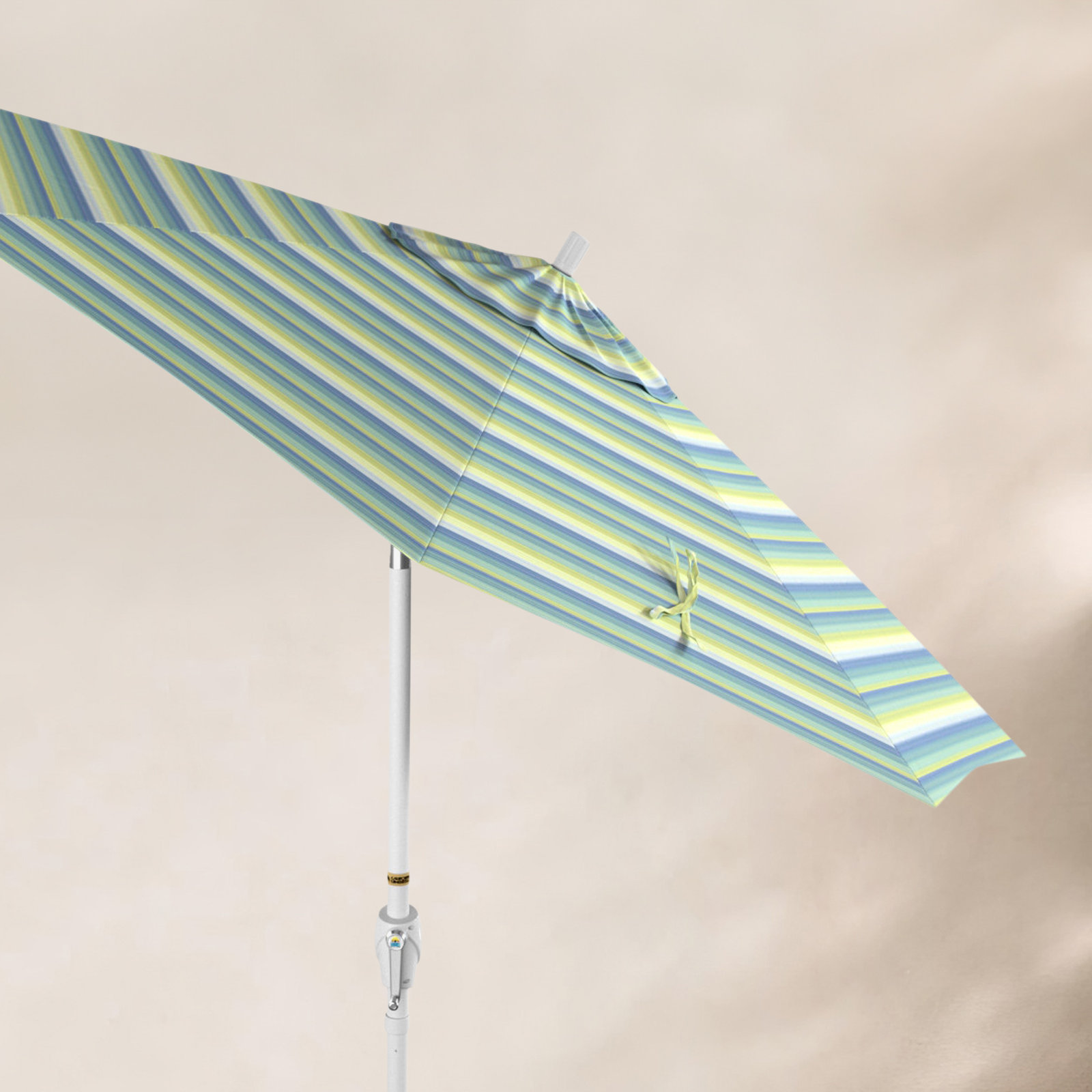 90'' Outdoor Umbrella, Sunbrella®, White, Seville Seaside Stripe Sunbrella®