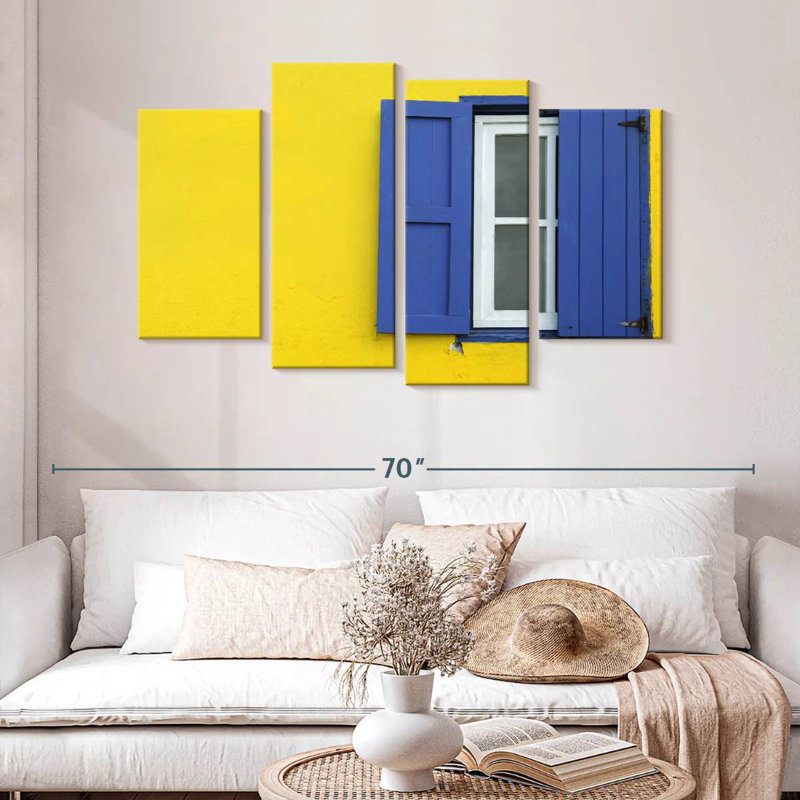 Blue Shutters Window, 32" H x 52" W