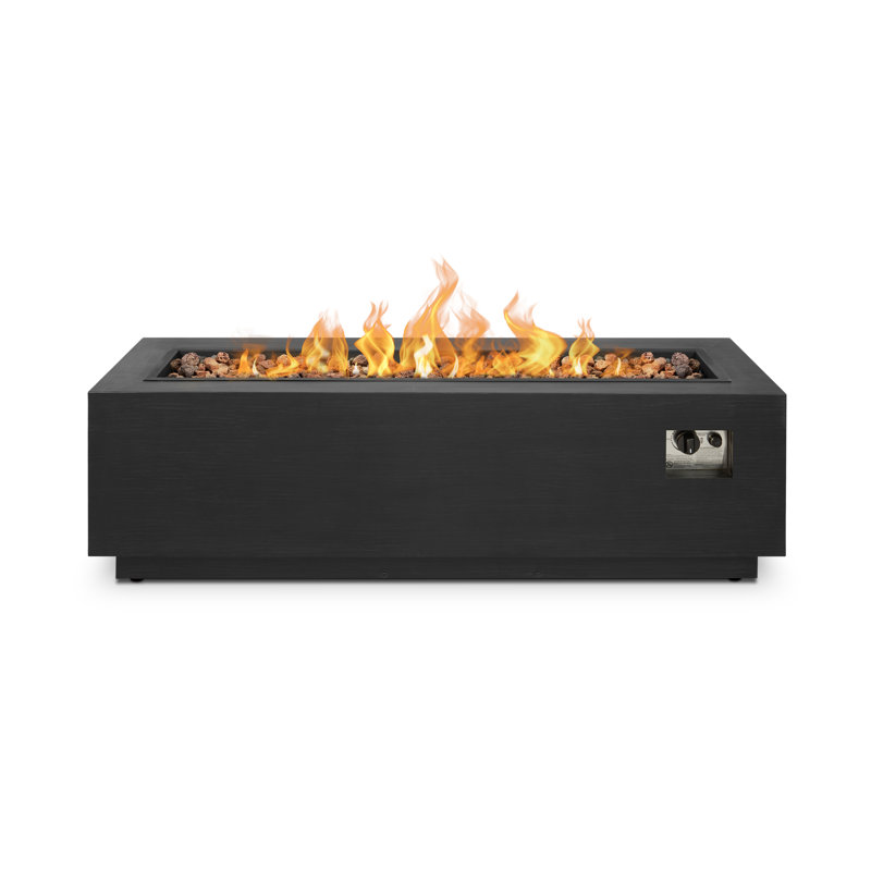 Lanesboro Rectangle Propane Fire Table with Natural Gas Conversion Kit by Real Flame