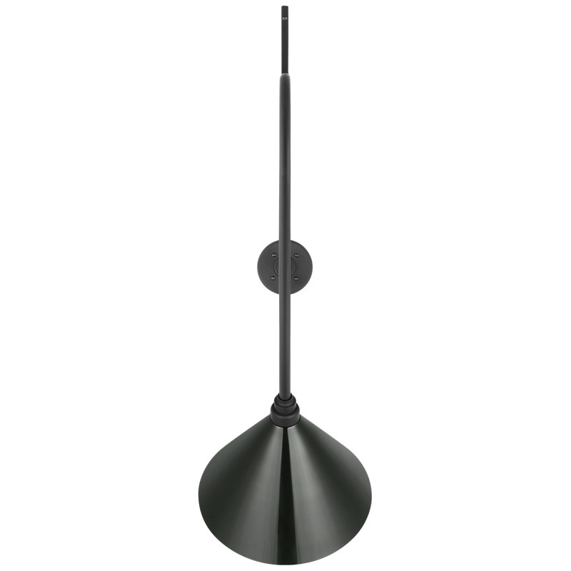 Thomas O'Brien, "Academy 36" Anchored Larrabee Barn Light in Matte Black with 9" Soft Copper Conical Savannah Shade