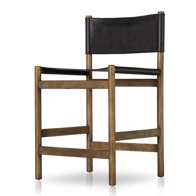 Tabouret Matisse, Tabouret de bar (siège d'une hauteur de 30,5 po), Noir, noir, noir, noir, Naturel rétro