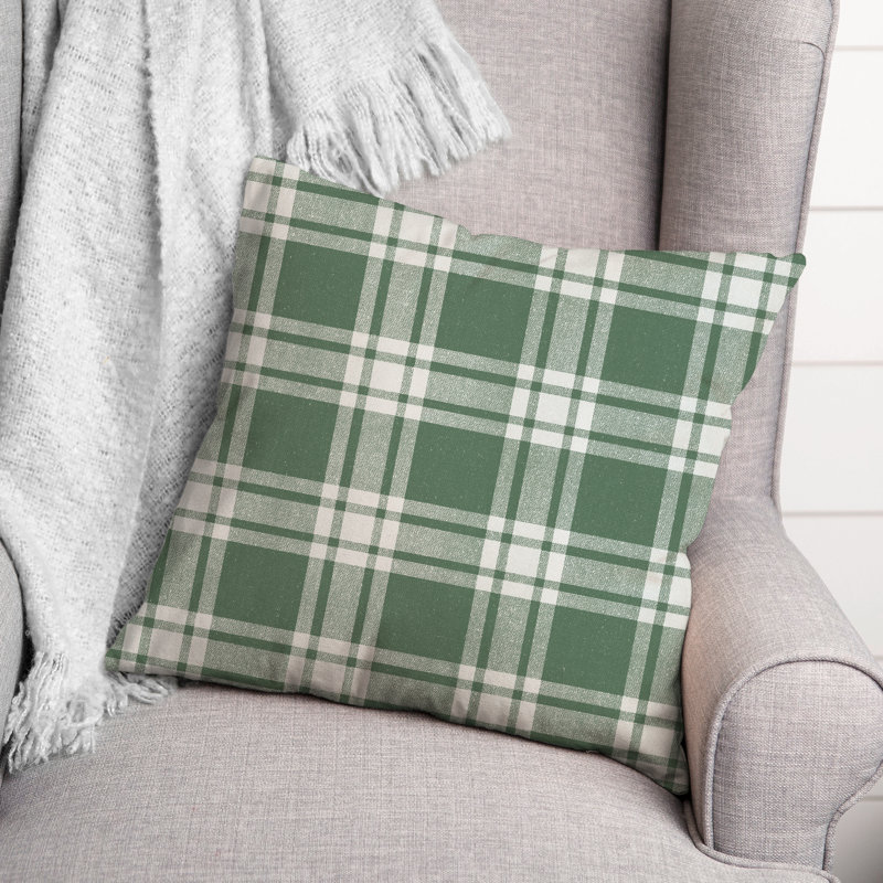 Abstract Outdoor Throw Pillow, 16" x 16", Green