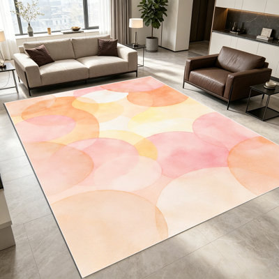 Tapis à rayures abstraites vert foncé délavé 1pc pour le salon, doux et confortable, adapté à toutes les saisons, facile à entretenir, lavable à la machine, tapis de ferme sous la table convenant à la salle à manger, la chambre à coucher, la maison