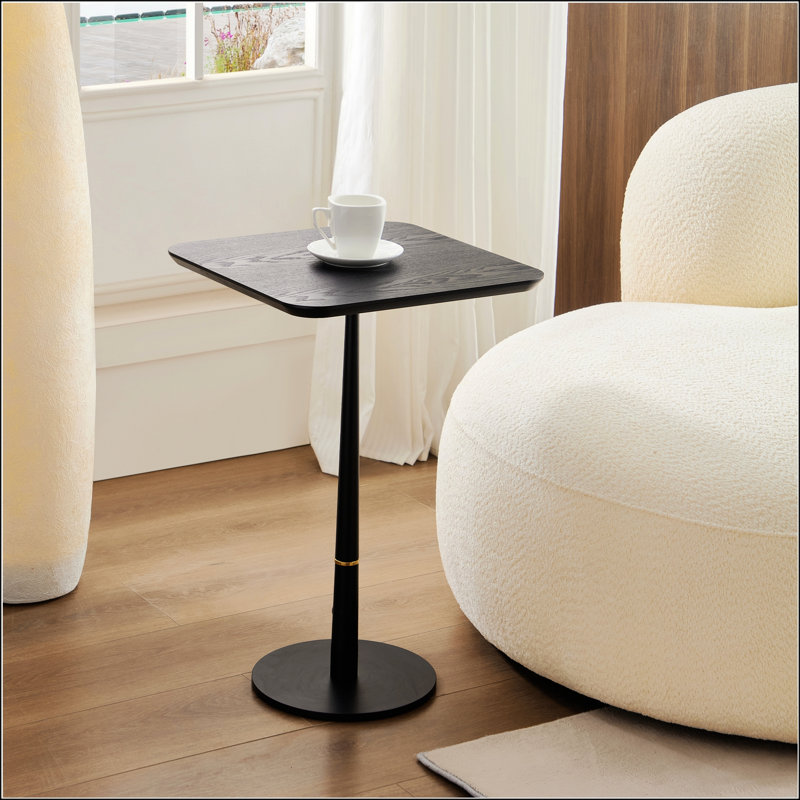 Table basse en panneau de fibres à densité moyenne avec pieds en métal