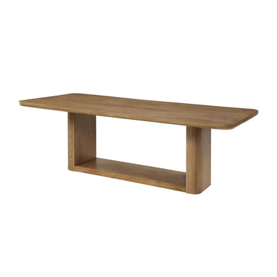 Rectangular Wooden Dining Table With Trestle Base In Oak