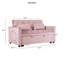 Canapé-lit convertible, canapé-lit escamotable 3-en-1 avec dossier inclinable et coussins, canapé-lit, fauteuil convertible, causeuse convertible pour salon, maison ou bureau (rose)-714379855
