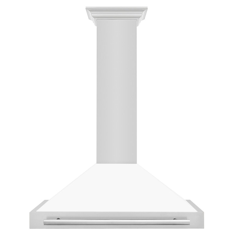 36" 400 CFM Ducted Wall Mount Range Hood, White Matte, 36"