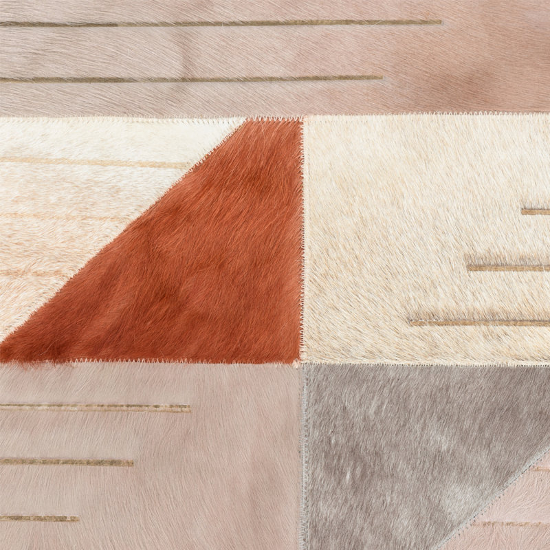 Art Hide X Greg Natale Cowhide Block Print Area Rug, Rectangle 5' x 8'