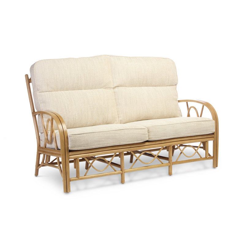 Nadette 3 Seater Sofa, Cream, Chenille, Light Oak