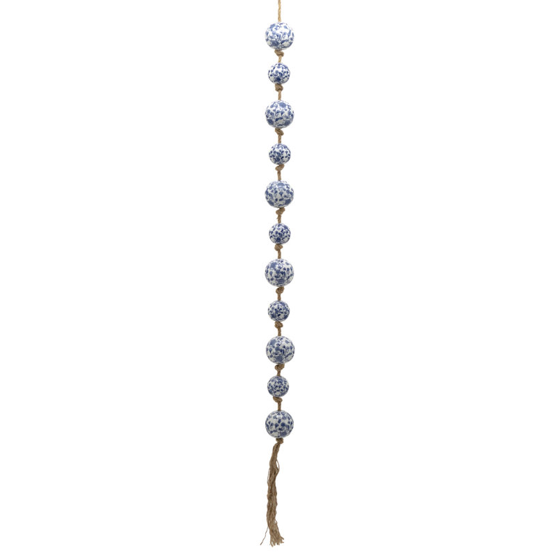 Hand Woven Porcelain Wall Hanging, Navy/Ivory
