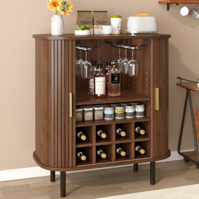 Buffet 28 po, armoire à vin 28 po avec porte-verres et support à vin