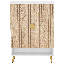 Armoire à chaussures 29,6 po en bois naturel et blanc avec portes, range-chaussures à 7 niveaux, armoire-87406608