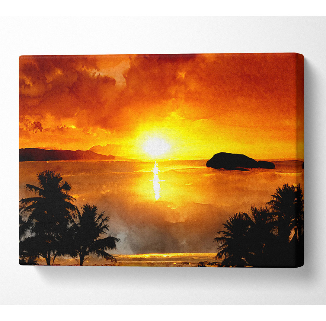 Paradise Sunset Canvas Watercolour