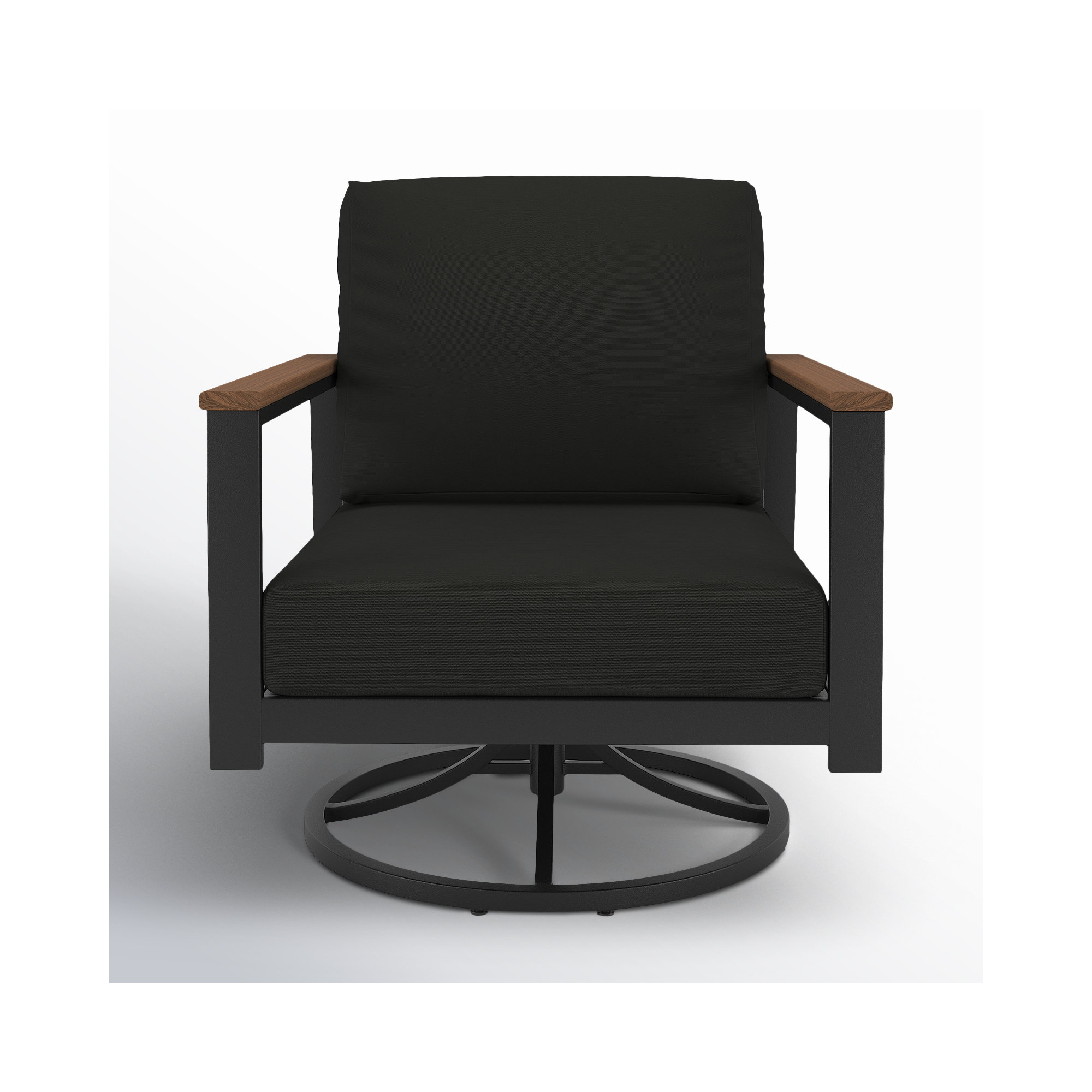 Townsend Outdoor Rocking Metal Chair with Cushions, Canvas Black Sunbrella® Canvas