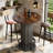 39.4" Bar Table, Round Bistro Pub Table with Metal Ring Footrest, Only Table-1146383749