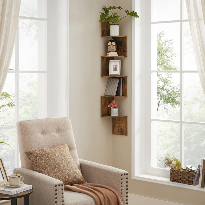 Corner Shelf, Vintage Brown