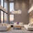 19" 7-Light Modern Chrome Round Crystal Chandelier, Flush Mount Ceiling Light for Kitchen Island