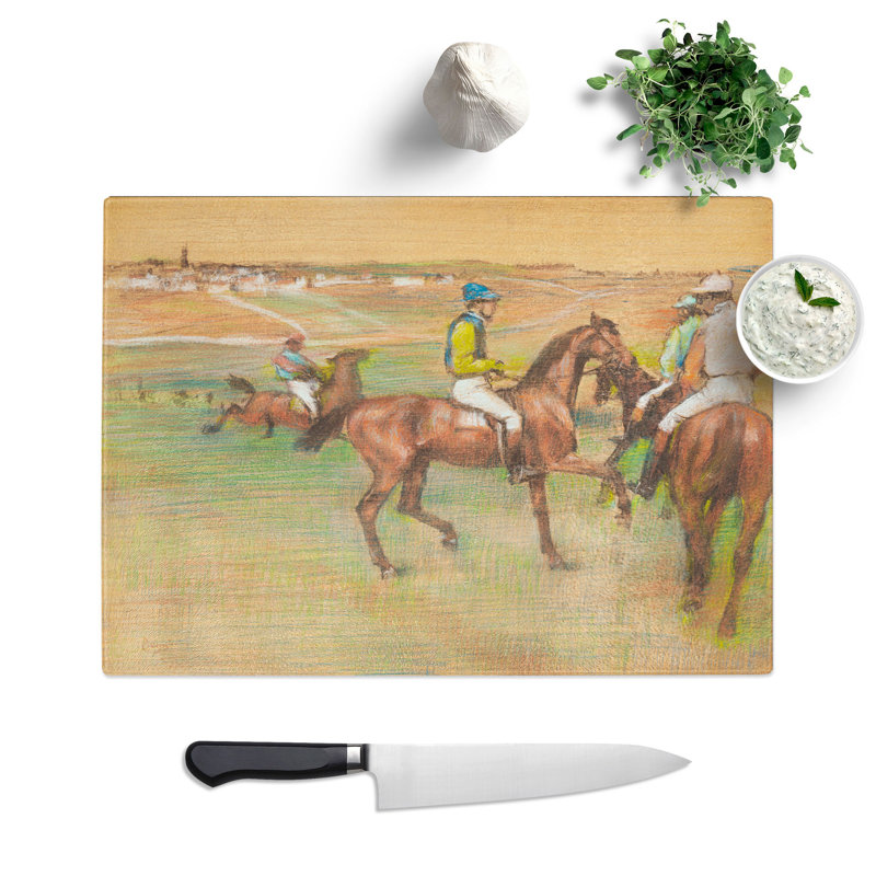 Race Horses by Edgar Degas Chopping Board, 0.4cm H x 20cm W x 28.5cm L