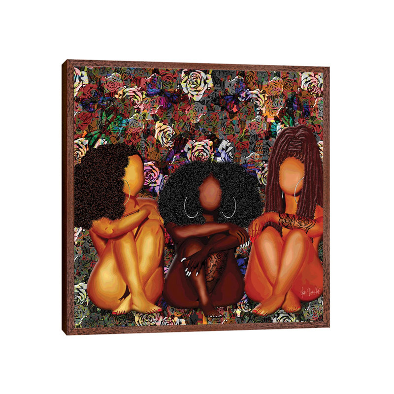 Melanin Baez 1 Piece Wall Art on Canvas, 66.04cm H x 66.04cm W x 3.81cm D, Classic Brown Wood Framed