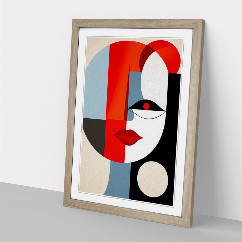 Pablo Picasso Minimalism - Framed Print, 64cm H x 46cm W x 2" D, Oak Framed