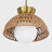 1-Light Woven Rattan Dome Pendant Light With Glass Shade-800980119